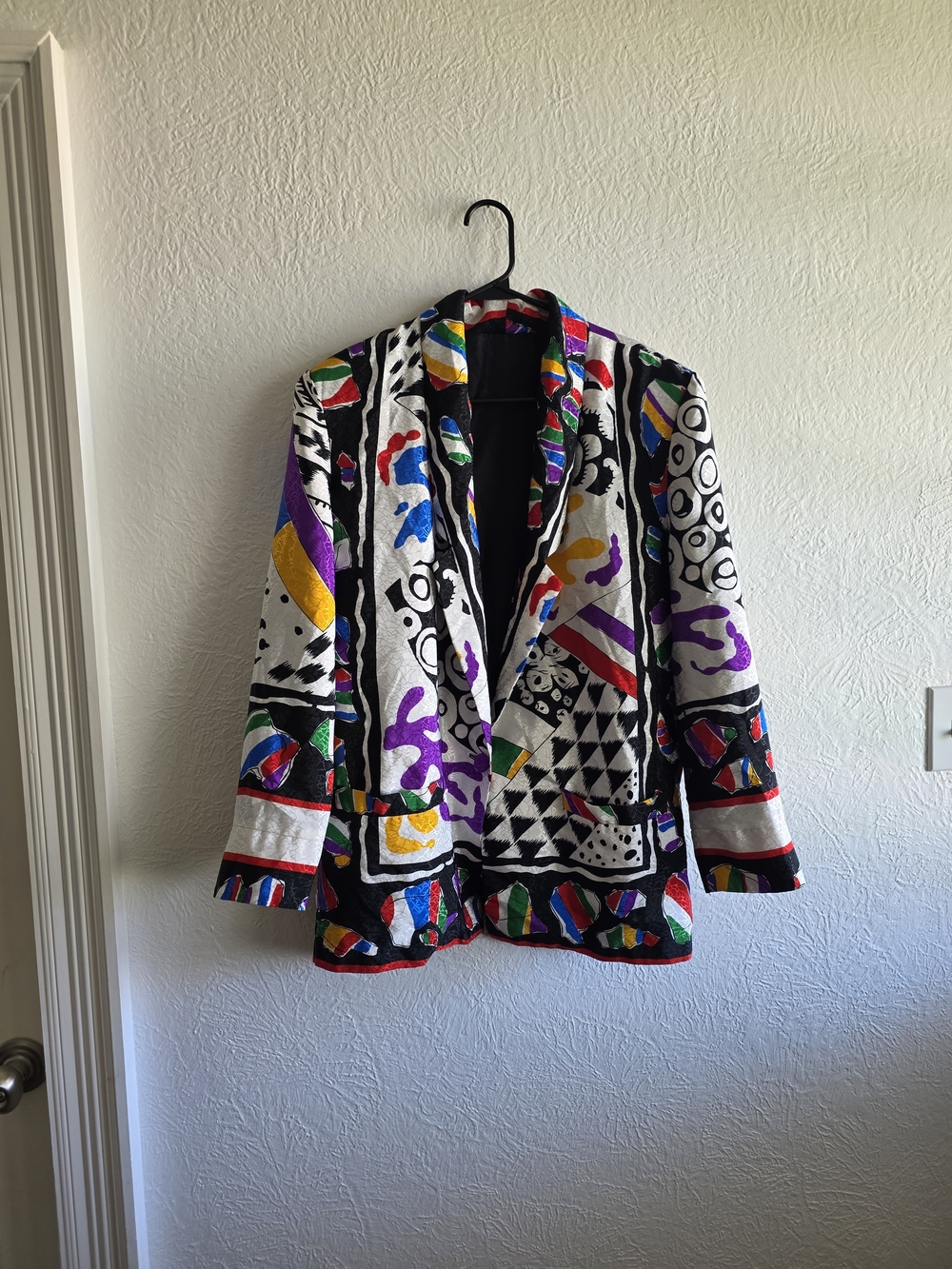 Abstract Print Blazer in Black & White Size Medium